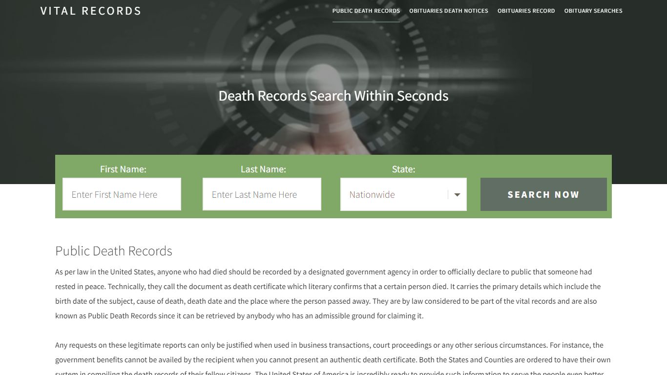 Public Death Records | Enter Name and Search | 14 Days Free